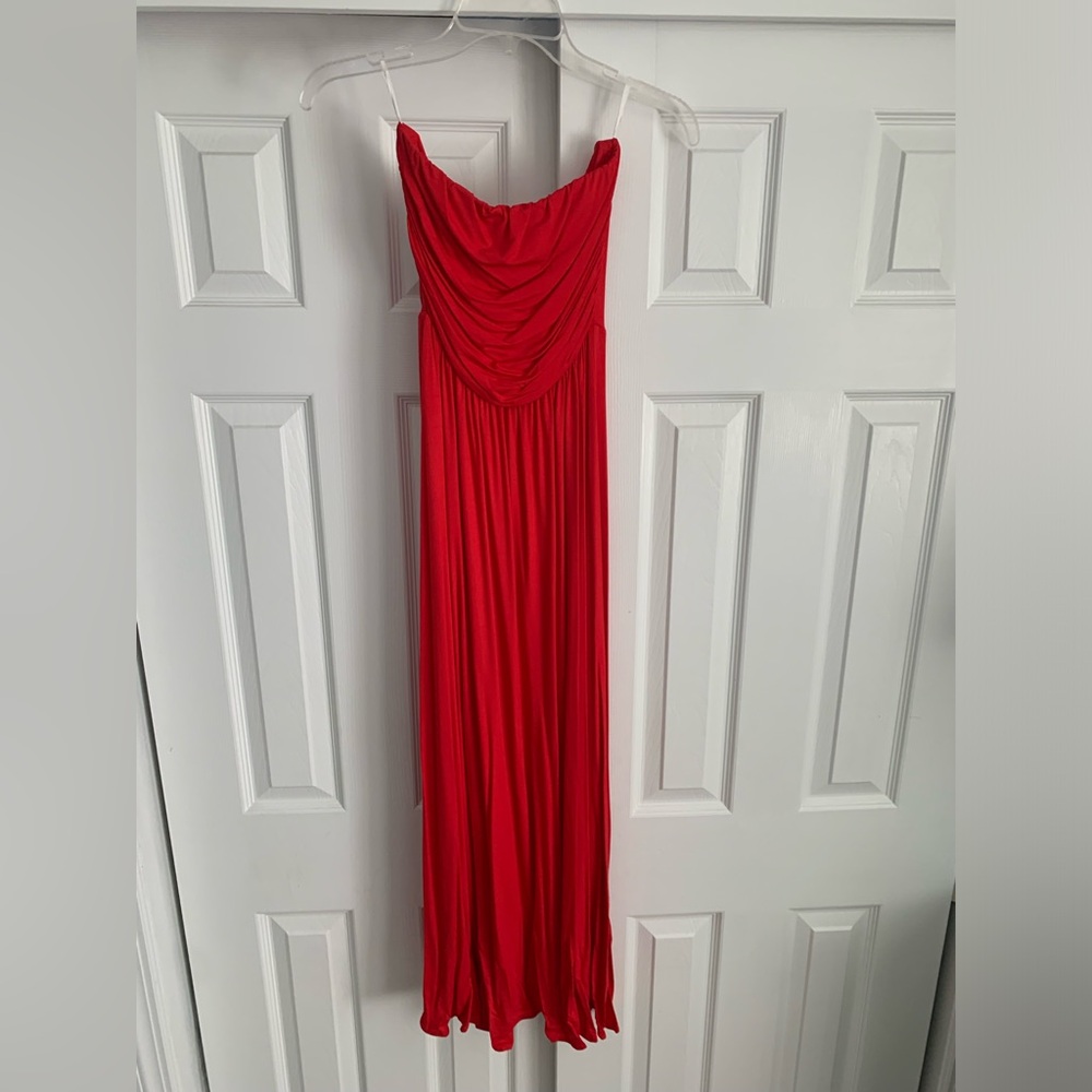 West Kei red strapless maxi dress